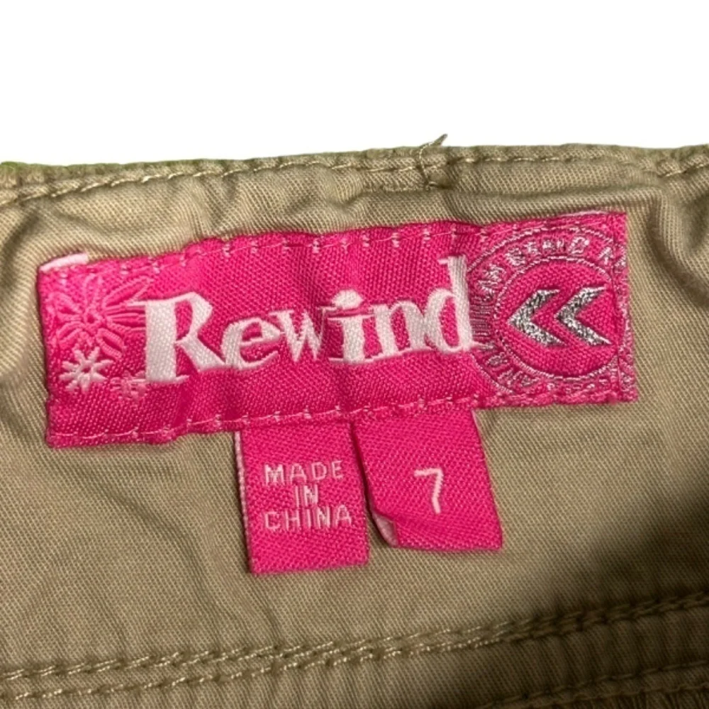 Rewind‎ Girls Shorts Size 7 Tan Khaki Roll Up Adjustable Length Bermuda Shorts